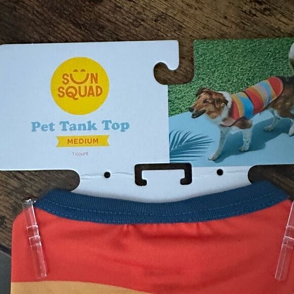 NWT Pet Apparel Multi Color Dog Tank Tee Sunrise Orange Blue - Size Medium - Picture 7 of 7
